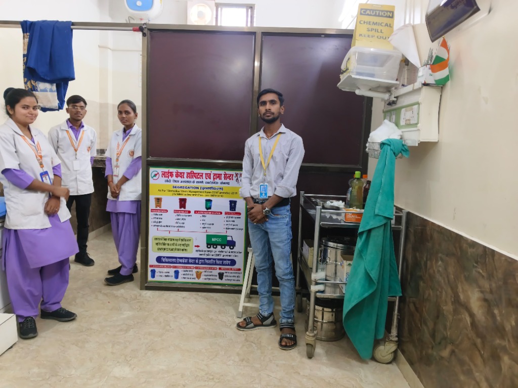 Life Care Hospital Staff Team Waste Segregation Nursing Ward